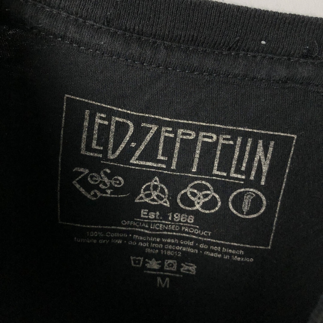 LED ZEPPELIN Led Zeppelin Band T-shirt Band T Men's M size cotton black type Vintage Second Hand