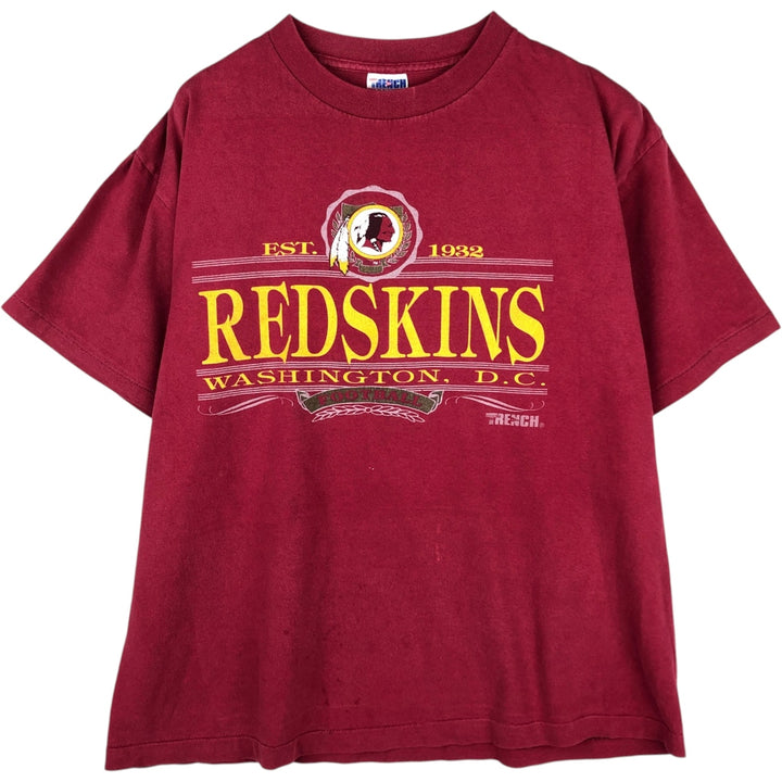 90'S TRENCH NFL Washington Redskins Sports Print T-Shirt, Made in USA, Men's XL equivalent, Vintage cotton red type Vintage Second Hand