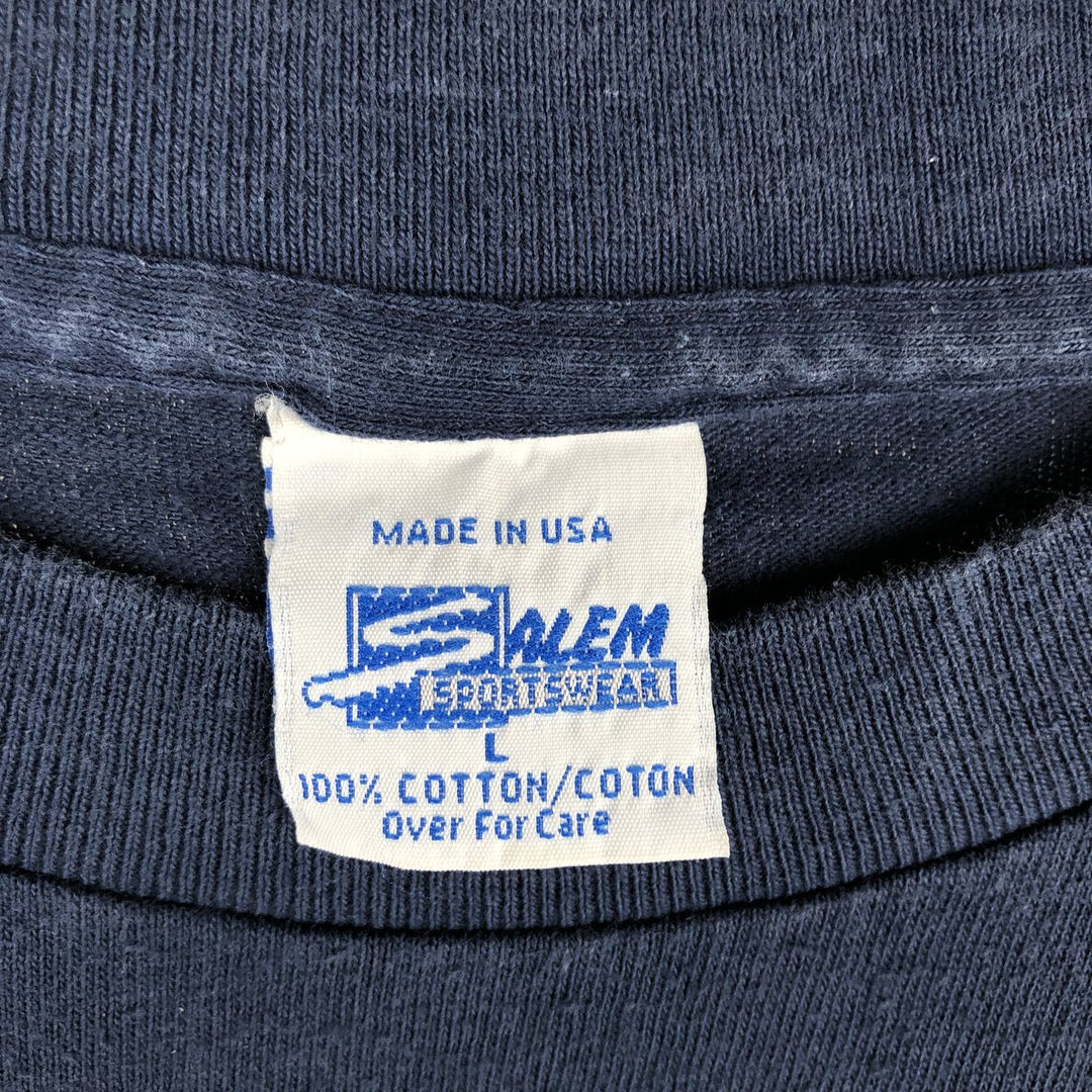 90'S SALEM NFL Dallas Cowboys Large Print Sports T-Shirt, Made in USA, Men's Size L (Equivalent), Vintage cotton navy blue type Vintage Second Hand