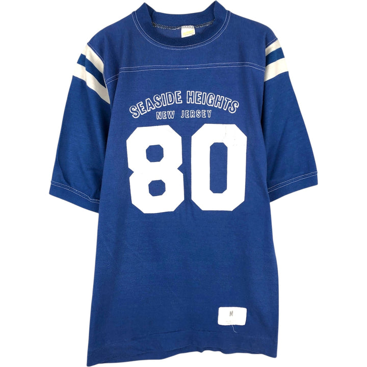 80'S Sportswear Football Short-Sleeve T-Shirt, Made in USA, Men's Size M (Equivalent), Vintage cotton blue type Vintage Second Hand