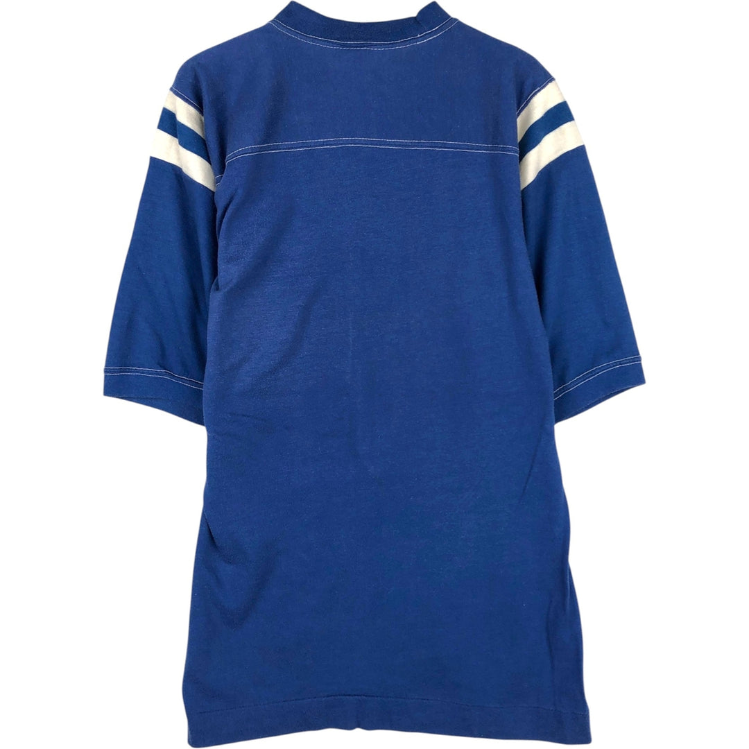 80'S Sportswear Football Short-Sleeve T-Shirt, Made in USA, Men's Size M (Equivalent), Vintage cotton blue type Vintage Second Hand