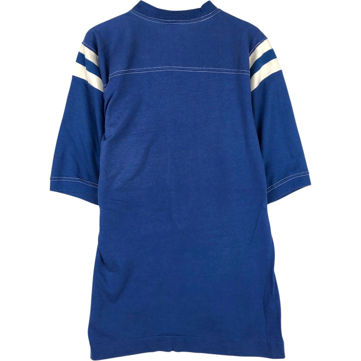 80'S Sportswear Football Short-Sleeve T-Shirt, Made in USA, Men's Size M (Equivalent), Vintage cotton blue type Vintage Second Hand