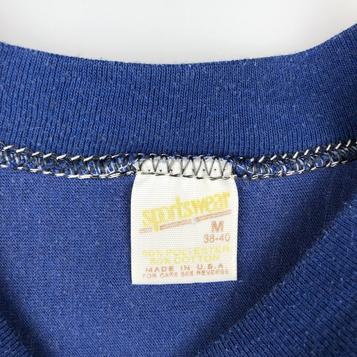 80'S Sportswear Football Short-Sleeve T-Shirt, Made in USA, Men's Size M (Equivalent), Vintage cotton blue type Vintage Second Hand