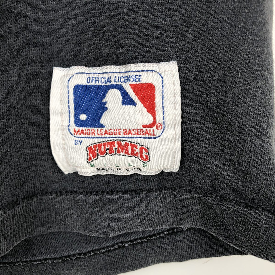 90'S NUTMEG MLB BOSTON RED SOX Sports Print T-Shirt, Made in USA, Men's XL (approx.) Vintage cotton Charcoal Vintage Second Hand