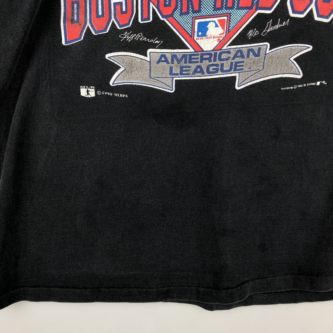 90'S NUTMEG MLB BOSTON RED SOX Sports Print T-Shirt, Made in USA, Men's XL (approx.) Vintage cotton Charcoal Vintage Second Hand