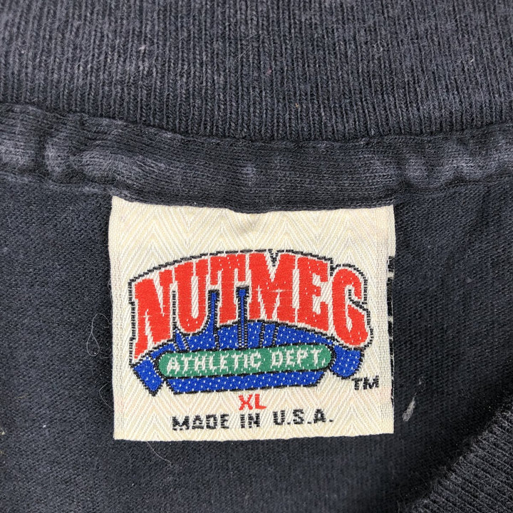 90'S NUTMEG NFL CHICAGO BEARS Sports Print T-Shirt, Made in USA, Men's XL equivalent, Vintage cotton black type Vintage Second Hand