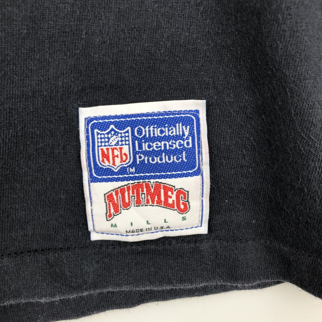 90'S NUTMEG NFL CHICAGO BEARS Sports Print T-Shirt, Made in USA, Men's XL equivalent, Vintage cotton black type Vintage Second Hand
