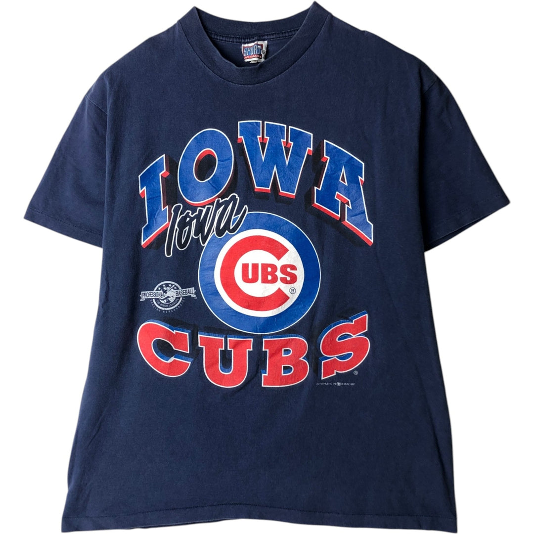 90'S SPORT ATTACK MLB CHICAGO CUBS Sports Print T-Shirt, Men's Size L (Equivalent), Vintage unclear navy blue type Vintage Second Hand