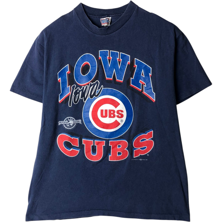 90'S SPORT ATTACK MLB CHICAGO CUBS Sports Print T-Shirt, Men's Size L (Equivalent), Vintage unclear navy blue type Vintage Second Hand