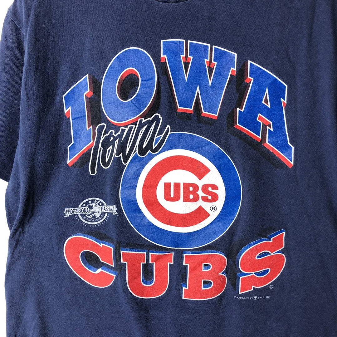 90'S SPORT ATTACK MLB CHICAGO CUBS Sports Print T-Shirt, Men's Size L (Equivalent), Vintage unclear navy blue type Vintage Second Hand