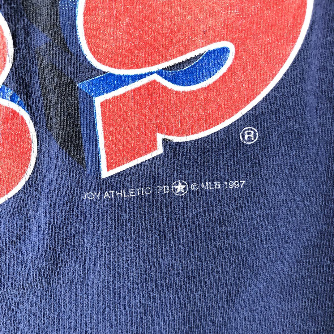 90'S SPORT ATTACK MLB CHICAGO CUBS Sports Print T-Shirt, Men's Size L (Equivalent), Vintage unclear navy blue type Vintage Second Hand