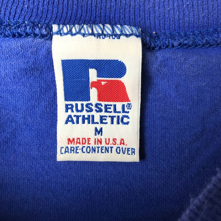 90'S Russell New York Giants NFL Sports Print T-Shirt, Made in USA, Men's Size M (approx.) cotton blue type Vintage Second Hand