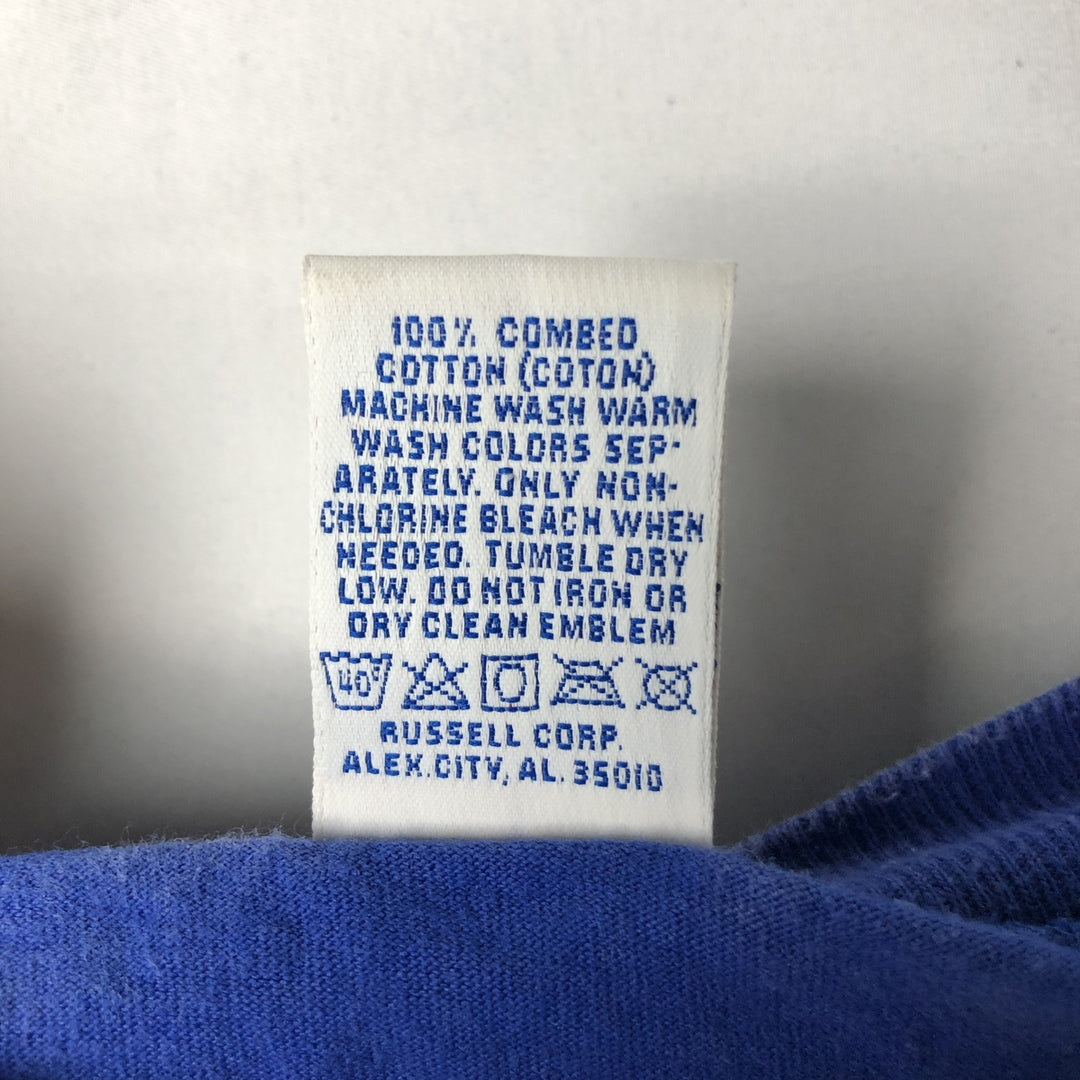 90'S Russell New York Giants NFL Sports Print T-Shirt, Made in USA, Men's Size M (approx.) cotton blue type Vintage Second Hand