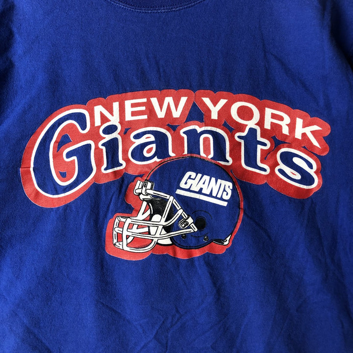 90'S Russell New York Giants NFL Sports Print T-Shirt, Made in USA, Men's Size M (approx.) cotton blue type Vintage Second Hand