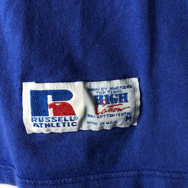 90'S Russell New York Giants NFL Sports Print T-Shirt, Made in USA, Men's Size M (approx.) cotton blue type Vintage Second Hand