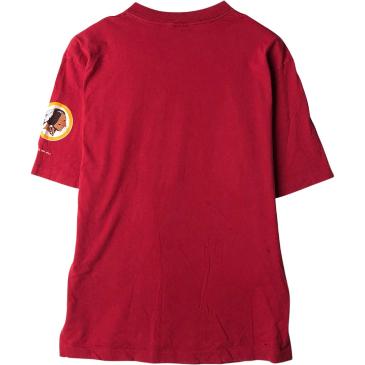 90'S Logo Seven NFL Washington Redskins Sports Print T-Shirt, Made in USA, Men's Size XL (approx.) cotton red type Vintage Second Hand