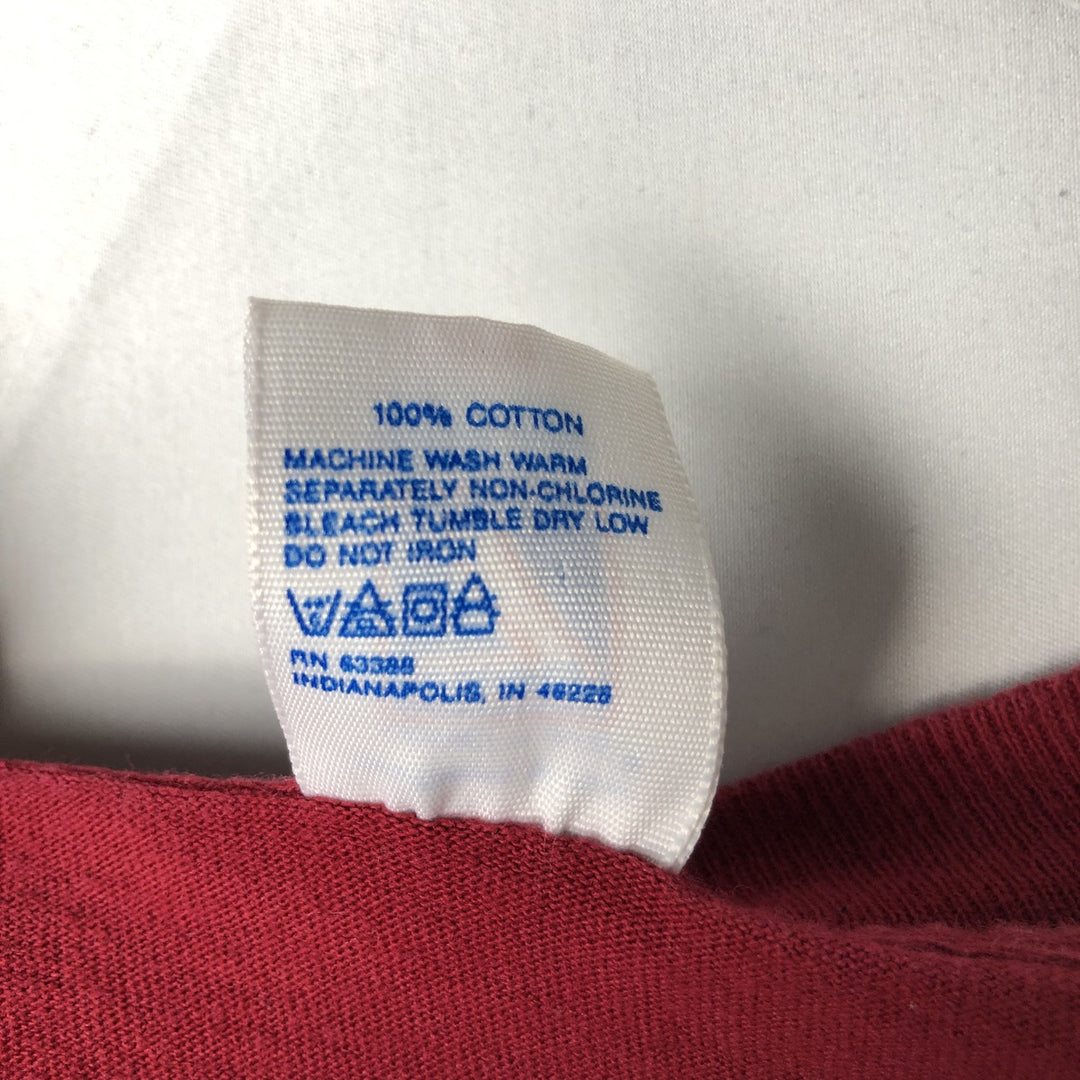 90'S Logo Seven NFL Washington Redskins Sports Print T-Shirt, Made in USA, Men's Size XL (approx.) cotton red type Vintage Second Hand