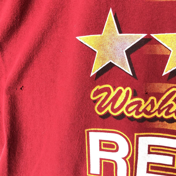 90'S Logo Seven NFL Washington Redskins Sports Print T-Shirt, Made in USA, Men's Size XL (approx.) cotton red type Vintage Second Hand