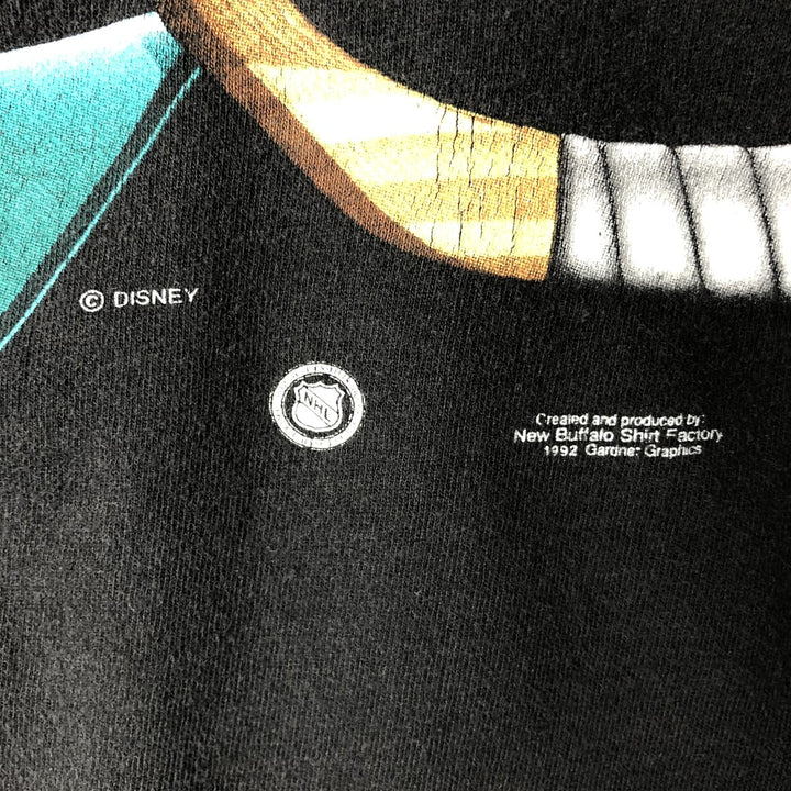 NHL ANAHEIM DUCKS Anaheim Mighty Ducks Sports Print T-Shirt, Men's XXL equivalent, Vintage unclear black type Vintage Second Hand