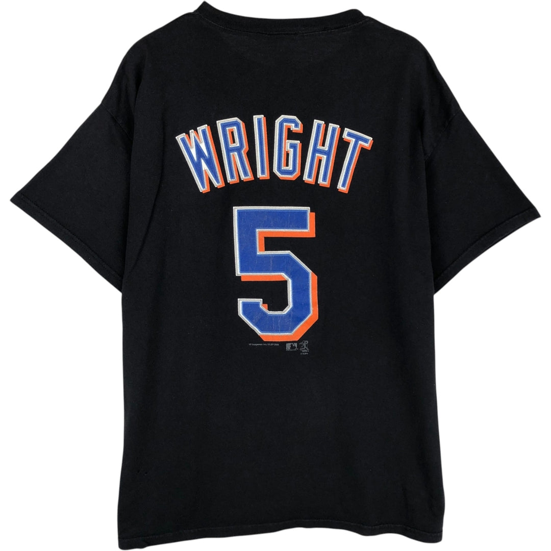 2000'S Lee SPORT MLB NEW YORK METS Sports Print T-Shirt (Men's Size L) cotton black type Vintage Second Hand