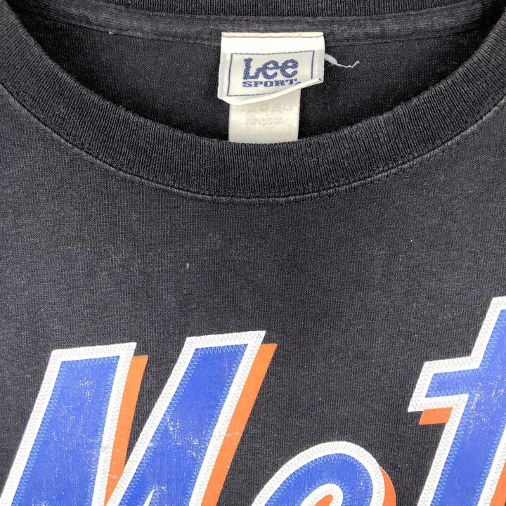 2000'S Lee SPORT MLB NEW YORK METS Sports Print T-Shirt (Men's Size L) cotton black type Vintage Second Hand
