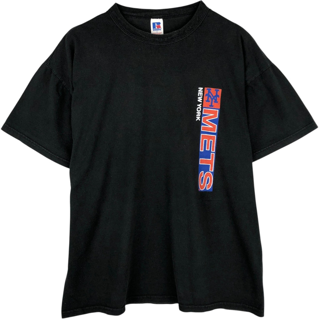 Russell MLB New York Mets sports print T-shirt, men's size L (approx.) cotton black type Vintage Second Hand