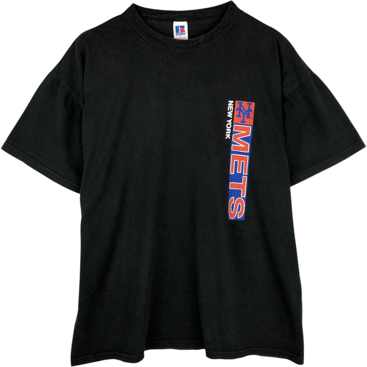 Russell MLB New York Mets sports print T-shirt, men's size L (approx.) cotton black type Vintage Second Hand