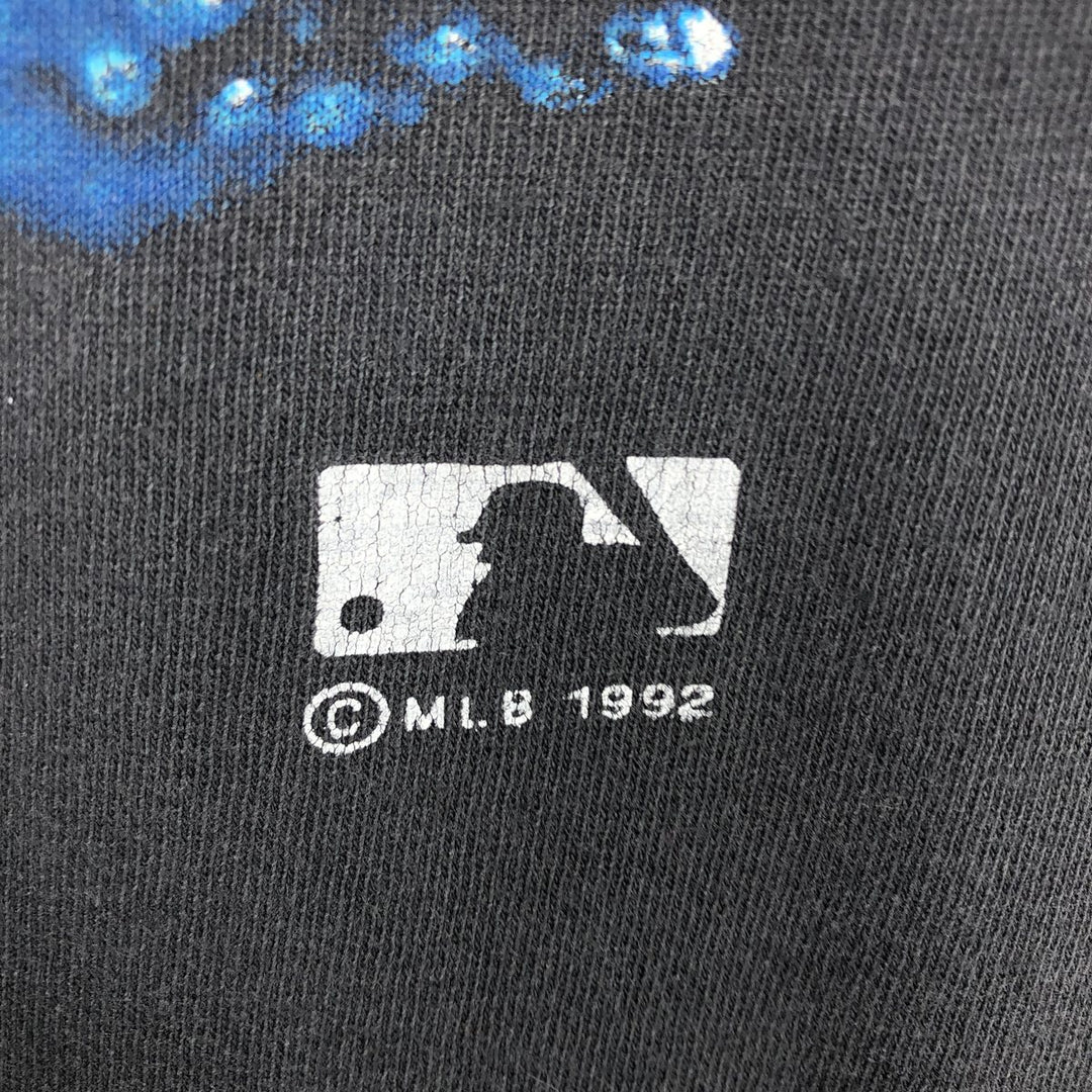90'S SALEM MLB FLORIDA MARIINS Sports Print T-Shirt, Made in USA, Men's XL equivalent, Vintage cotton black type Vintage Second Hand