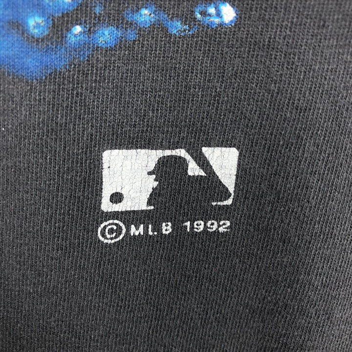 90'S SALEM MLB FLORIDA MARIINS Sports Print T-Shirt, Made in USA, Men's XL equivalent, Vintage cotton black type Vintage Second Hand