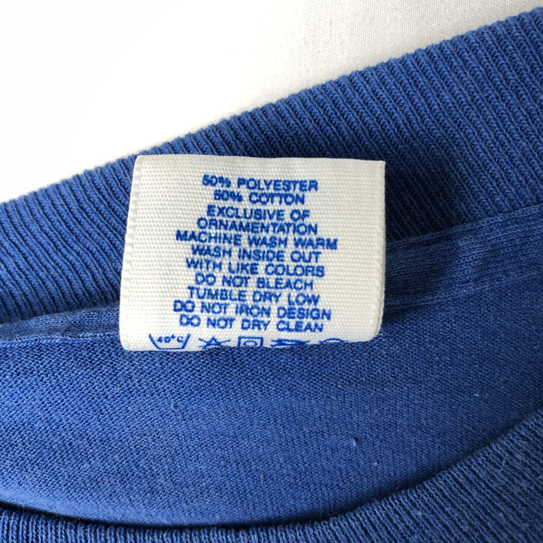 90'S Vewa Sheen Pittsburgh Panthers sports print T-shirt, Made in USA, Men's XL equivalent. polyester blue type Vintage Second Hand
