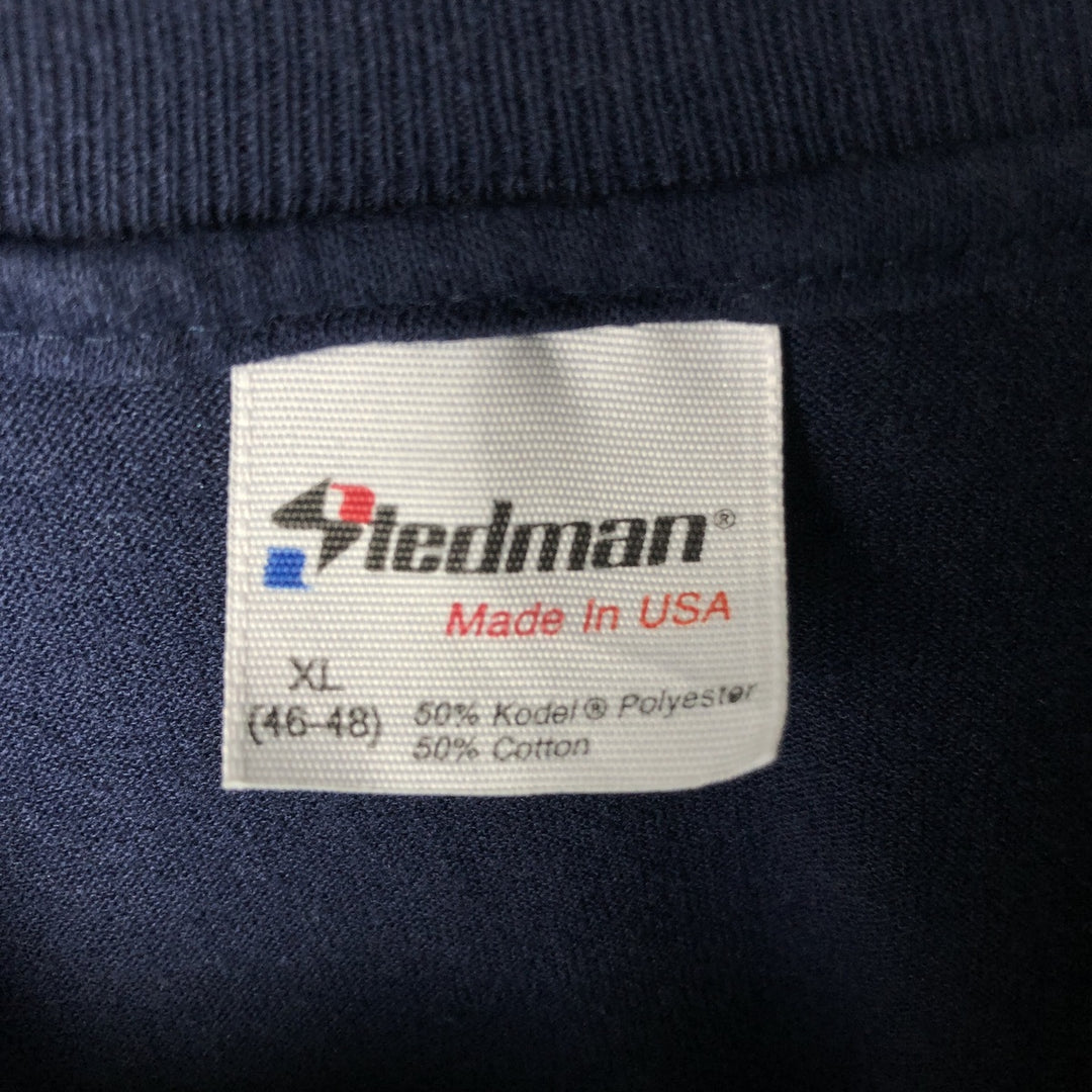 80s-90'S Stedman MLB Atlanta Braves Sports Print T-Shirt, Made in USA, Men's XL equivalent, Vintage cotton navy blue type Vintage Second Hand