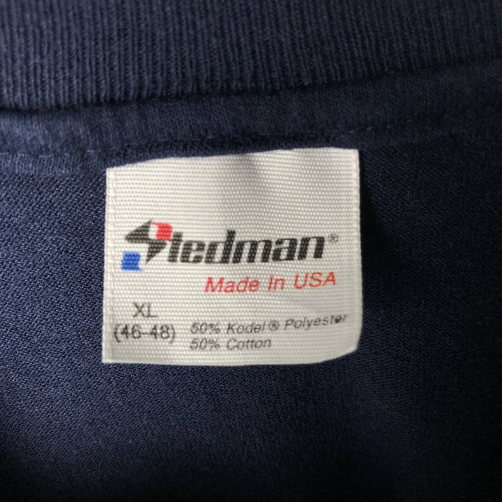 80s-90'S Stedman MLB Atlanta Braves Sports Print T-Shirt, Made in USA, Men's XL equivalent, Vintage cotton navy blue type Vintage Second Hand