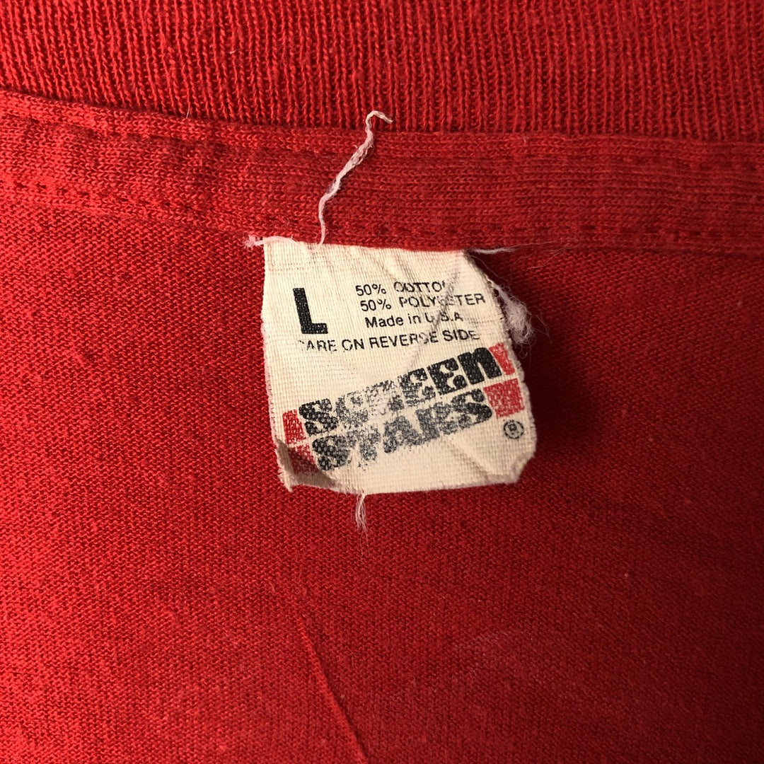 90'S Screen Stars MLB Cincinnati Reds sports print T-shirt, Made in USA, Men's size L (approx.) cotton red type Vintage Second Hand