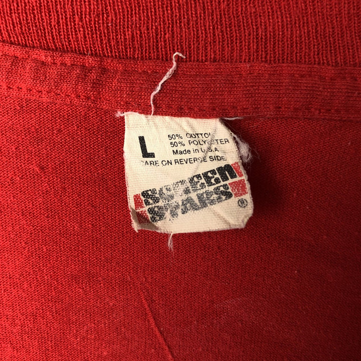 90'S Screen Stars MLB Cincinnati Reds sports print T-shirt, Made in USA, Men's size L (approx.) cotton red type Vintage Second Hand