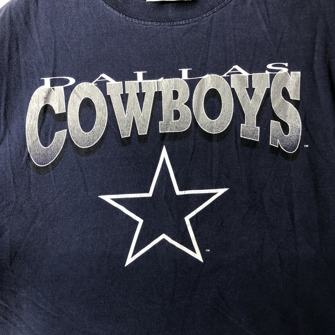 Majestic NFL Dallas Cowboys Sports Print T-Shirt (Men's XL equivalent) cotton navy blue type Vintage Second Hand