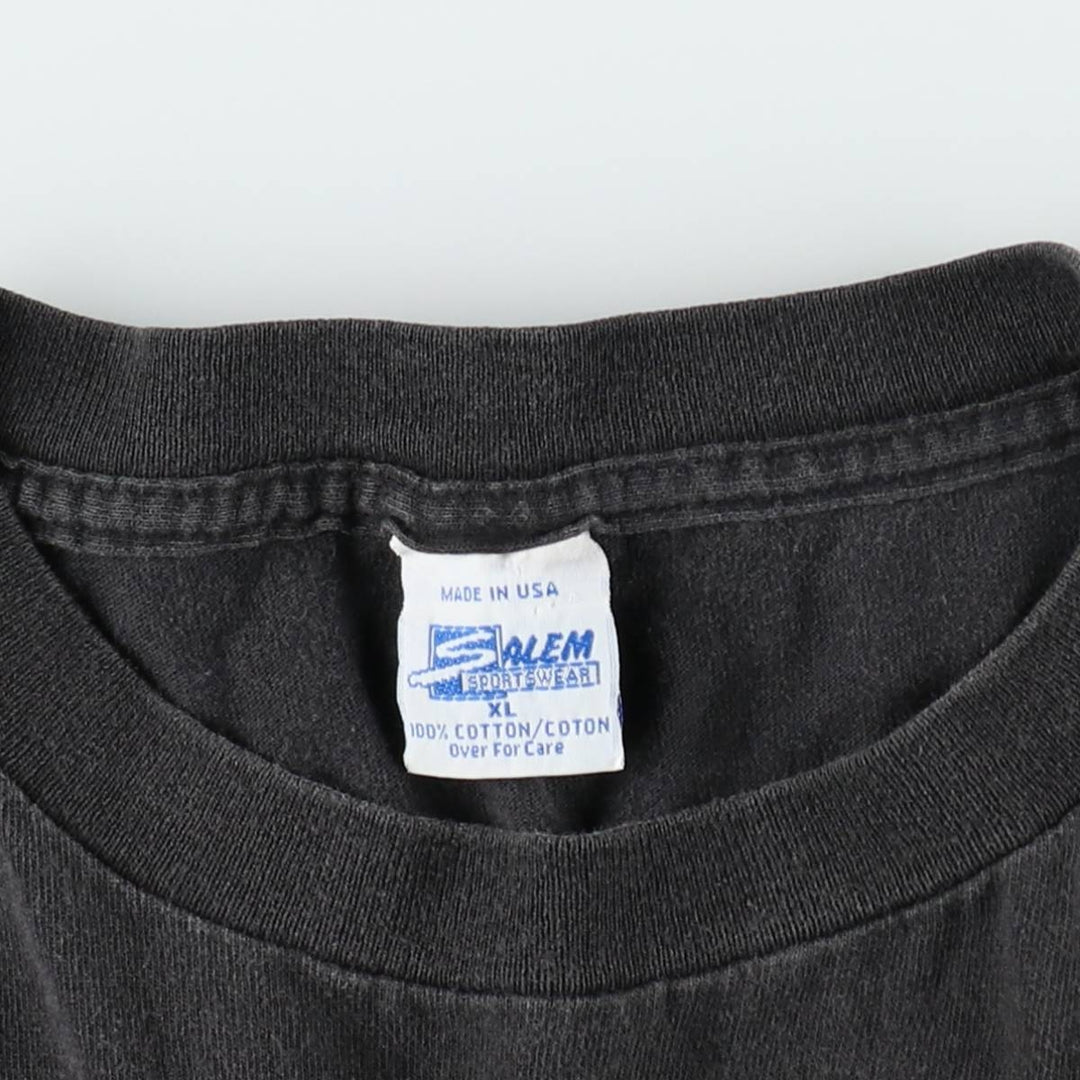 90'S SALEM SPORTSWEAR Atlanta Braves sports print T-shirt, Made in USA, Men's XL equivalent, Vintage cotton black type Vintage Second Hand