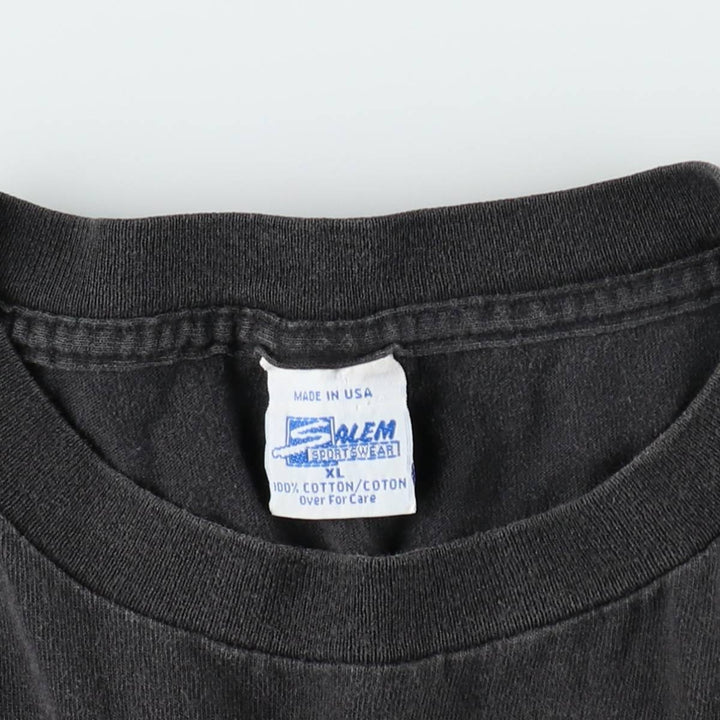 90'S SALEM SPORTSWEAR Atlanta Braves sports print T-shirt, Made in USA, Men's XL equivalent, Vintage cotton black type Vintage Second Hand