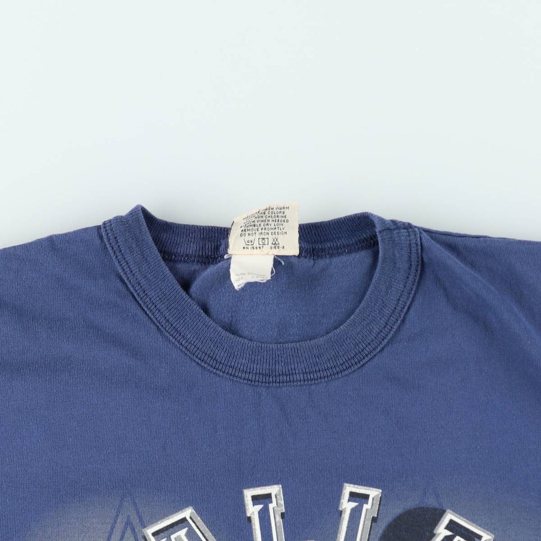 90'S TEAM RATED NFL DALLAS COWBOYS logo print T-shirt, Made in USA, Men's size L equivalent, Vintage cotton navy blue type Vintage Second Hand