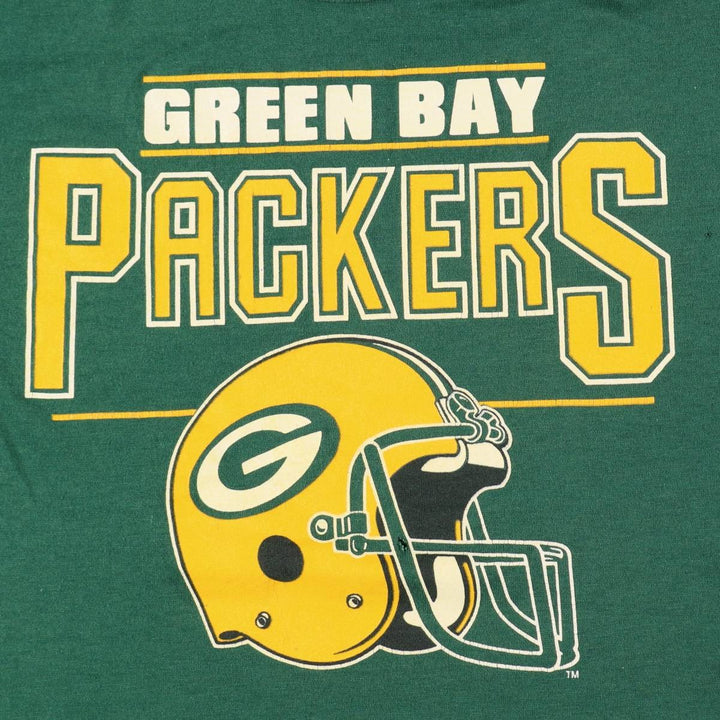 80s-90'S GARAN NFL GREEN BAY PACKERS Logo Print T-Shirt, Made in USA, Men's XL equivalent, Vintage cotton green type Vintage Second Hand