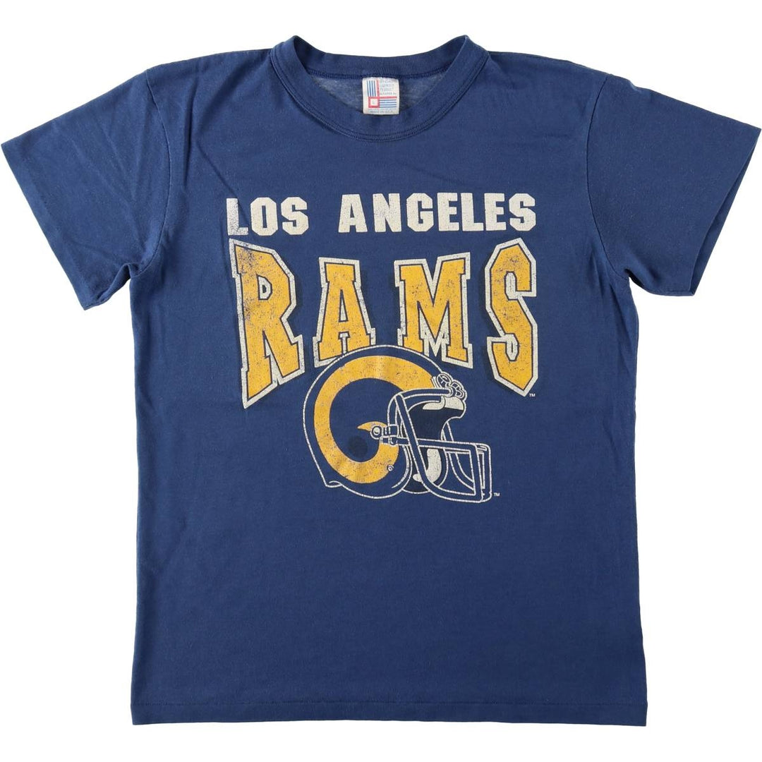 80s-90'S GARAN NFL LOS ANGELES RAMS Logo Print T-Shirt, Made in USA, Men's Size L (approx.), Vintage unclear blue type Vintage Second Hand