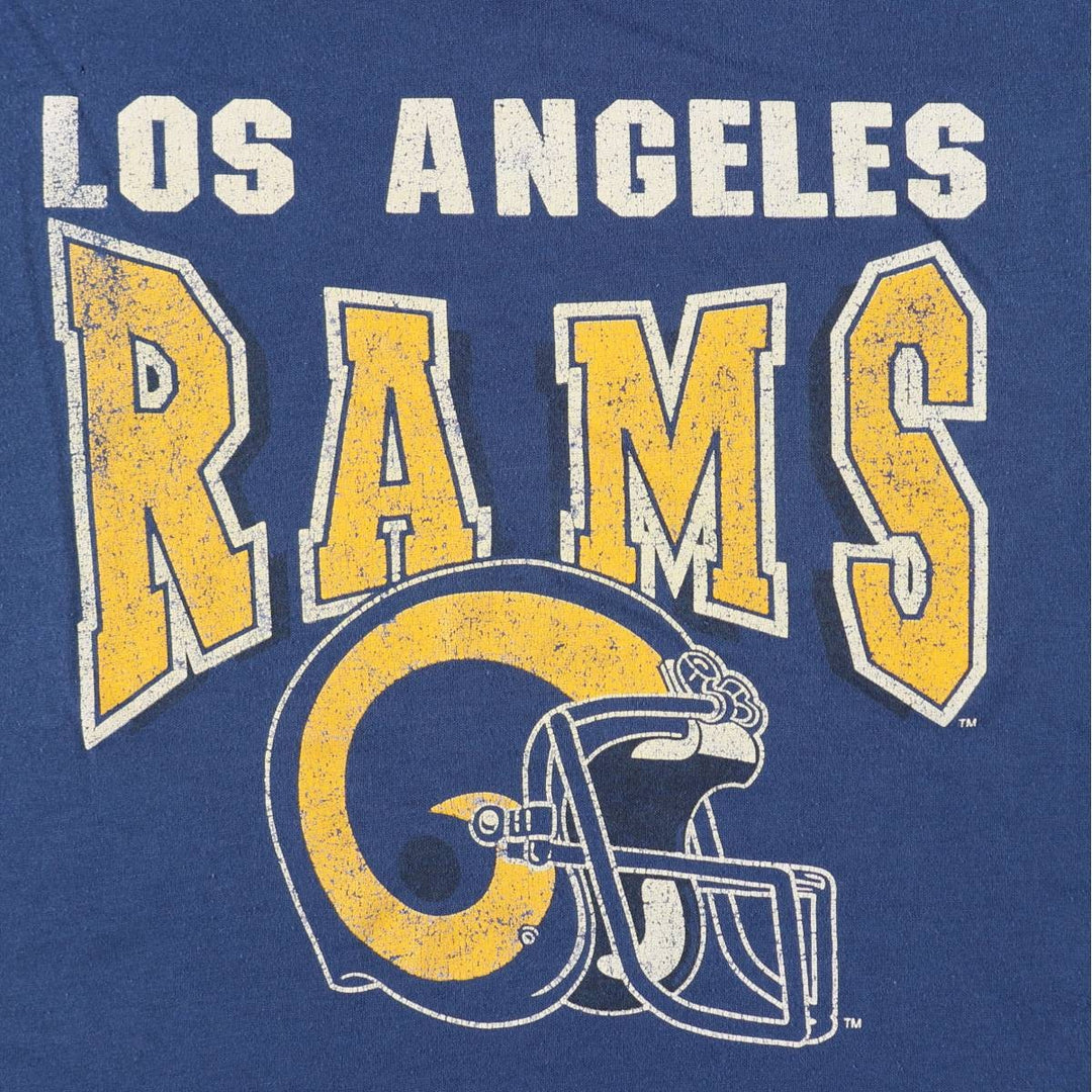 80s-90'S GARAN NFL LOS ANGELES RAMS Logo Print T-Shirt, Made in USA, Men's Size L (approx.), Vintage unclear blue type Vintage Second Hand