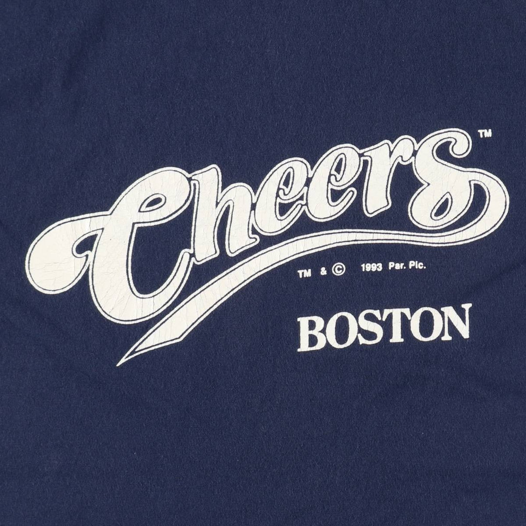 90'S T-shirt JAYS Cheers movie T-shirt Made in USA Men's L equivalent Vintage cotton navy blue type Vintage Second Hand