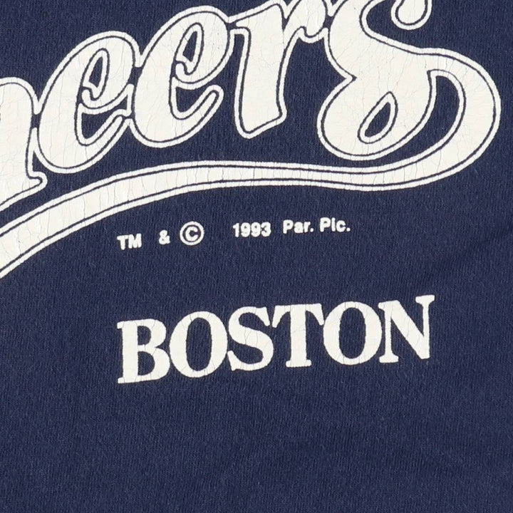 90'S T-shirt JAYS Cheers movie T-shirt Made in USA Men's L equivalent Vintage cotton navy blue type Vintage Second Hand