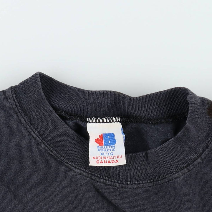 90'S Bulletin Athletic Colorado Avalanche Sports Print T-Shirt, Made in Canada, Men's XL equivalent, Vintage cotton black type Vintage Second Hand