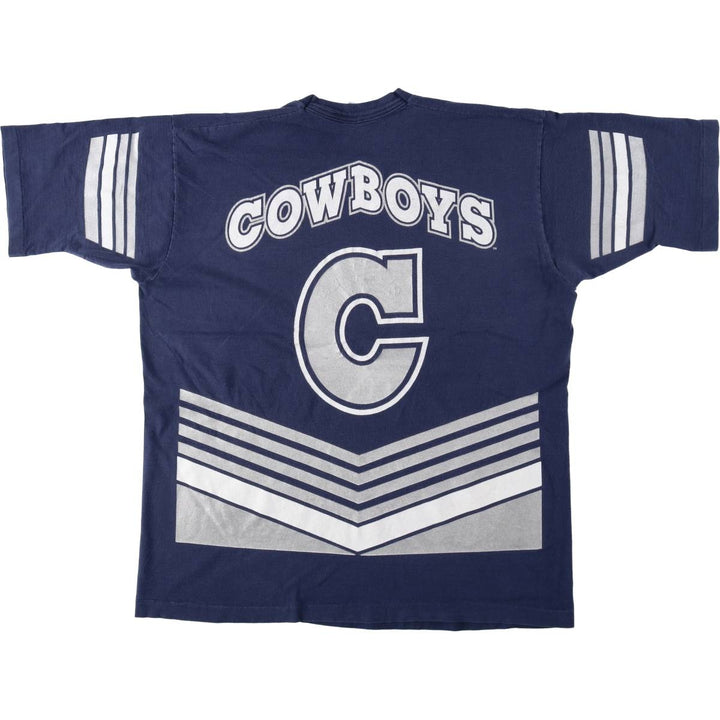 90'S SALEM SPORTSWEAR Dallas Cowboys sports print T-shirt, Made in USA, Men's XL equivalent, Vintage cotton navy blue type Vintage Second Hand