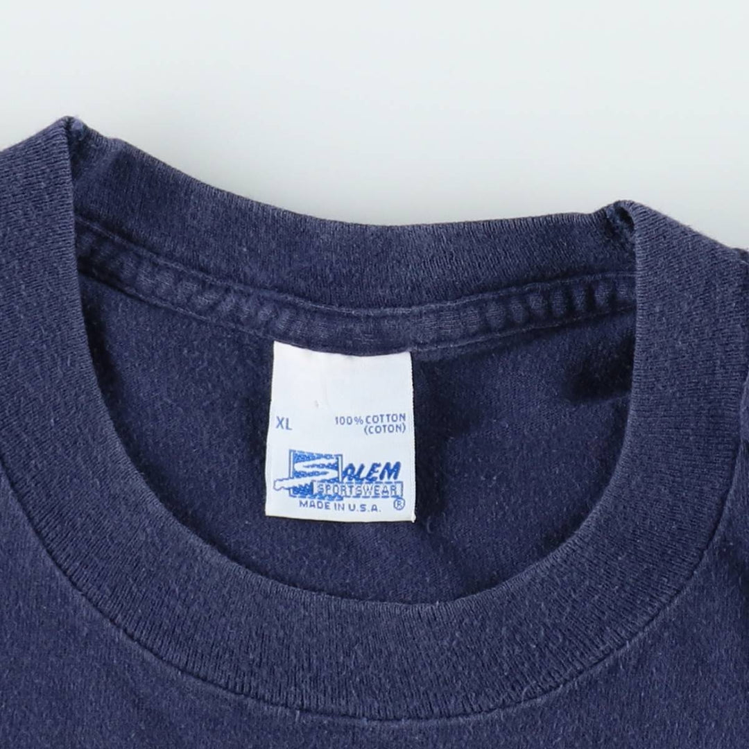 90'S SALEM SPORTSWEAR Dallas Cowboys sports print T-shirt, Made in USA, Men's XL equivalent, Vintage cotton navy blue type Vintage Second Hand