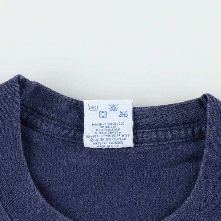 90'S SALEM SPORTSWEAR Dallas Cowboys sports print T-shirt, Made in USA, Men's XL equivalent, Vintage cotton navy blue type Vintage Second Hand