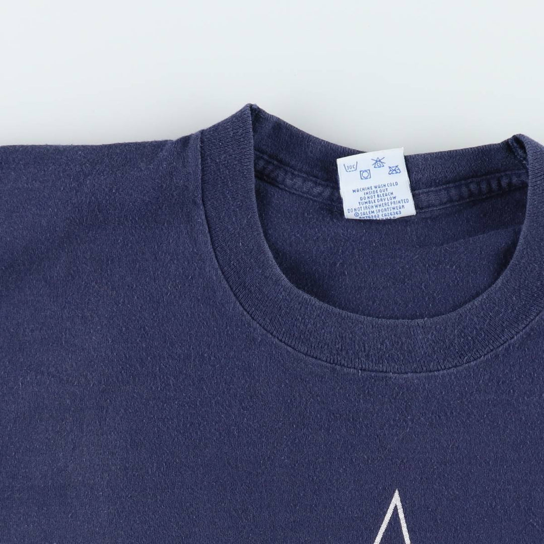 90'S SALEM SPORTSWEAR Dallas Cowboys sports print T-shirt, Made in USA, Men's XL equivalent, Vintage cotton navy blue type Vintage Second Hand