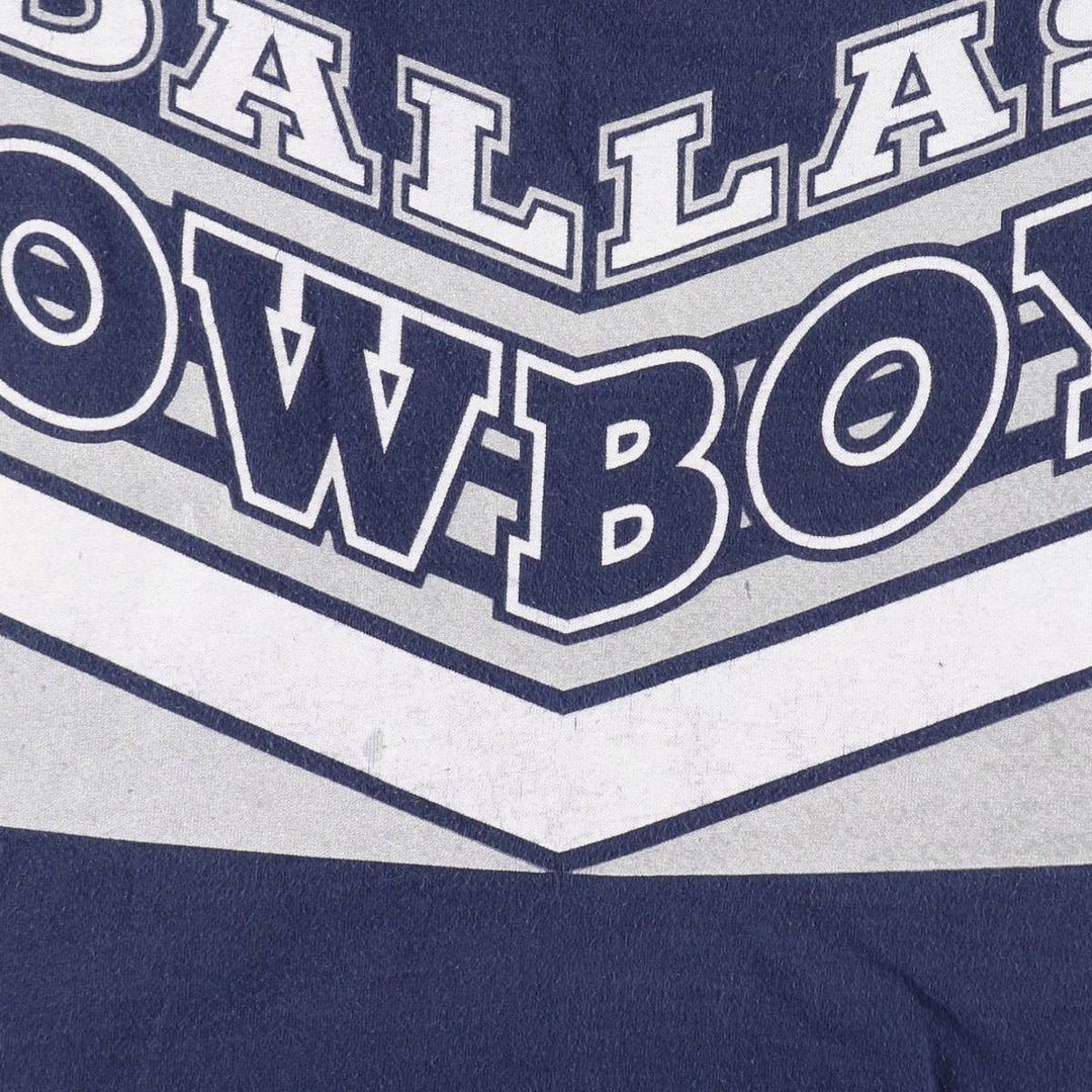 90'S SALEM SPORTSWEAR Dallas Cowboys sports print T-shirt, Made in USA, Men's XL equivalent, Vintage cotton navy blue type Vintage Second Hand