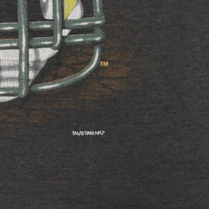 90'S TRUE-FAN NFL GREEN BAY PACKERS Sports Print T-Shirt, Men's Size M (Equivalent), Vintage cotton black type Vintage Second Hand